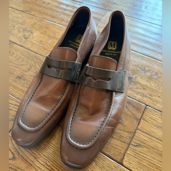 NEW Bruno Magli Men's Brown Leather Loafers